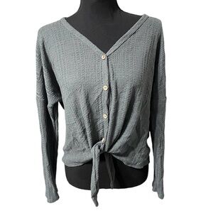 Paper Crane Teal Tie Top